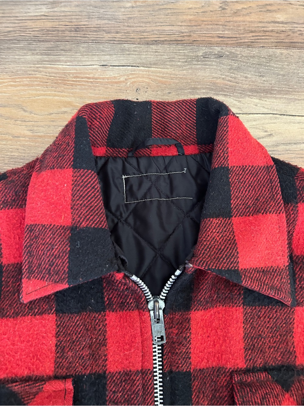 Vintage Buffalo Plaid Wool Blend Cruiser Jacket Large - Picture 4 of 8